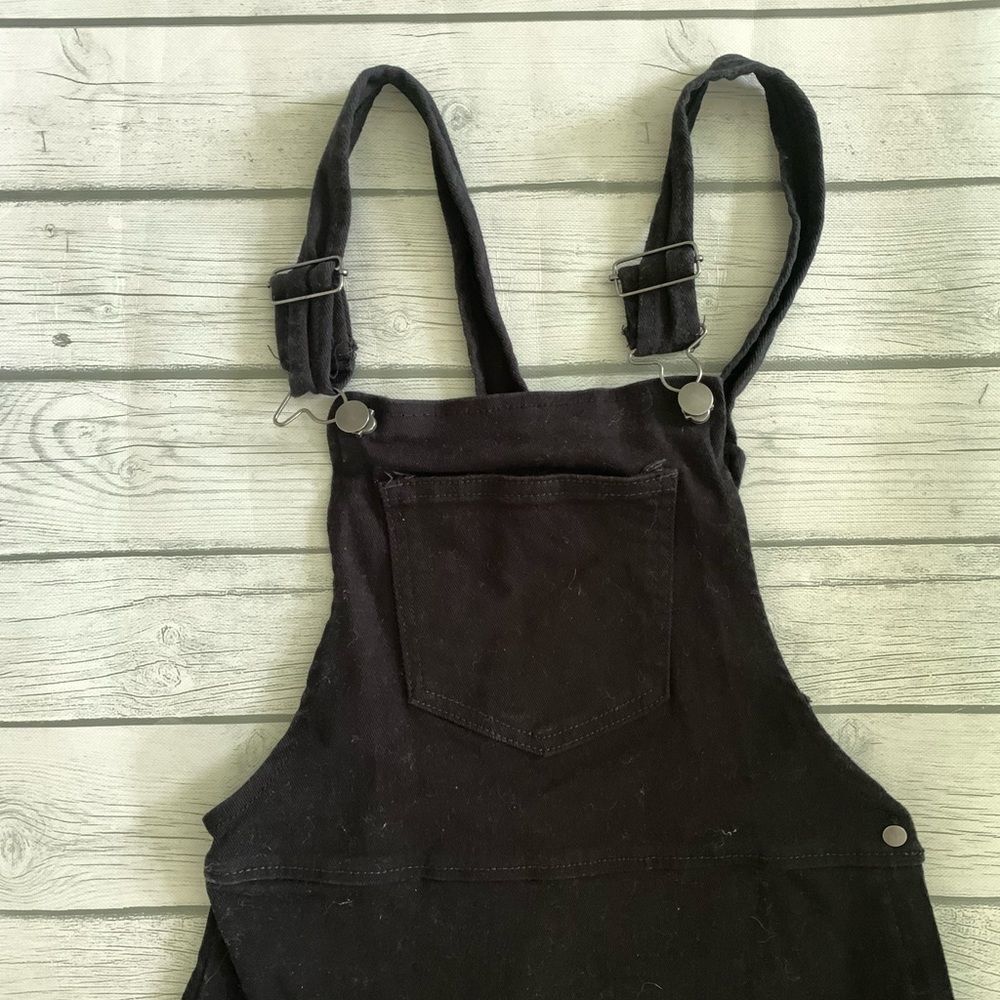 Forever 21 black denim overall dress-small - Picture 2 of 2